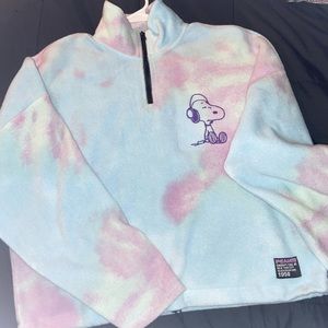 Crop half zipped sweatshirt